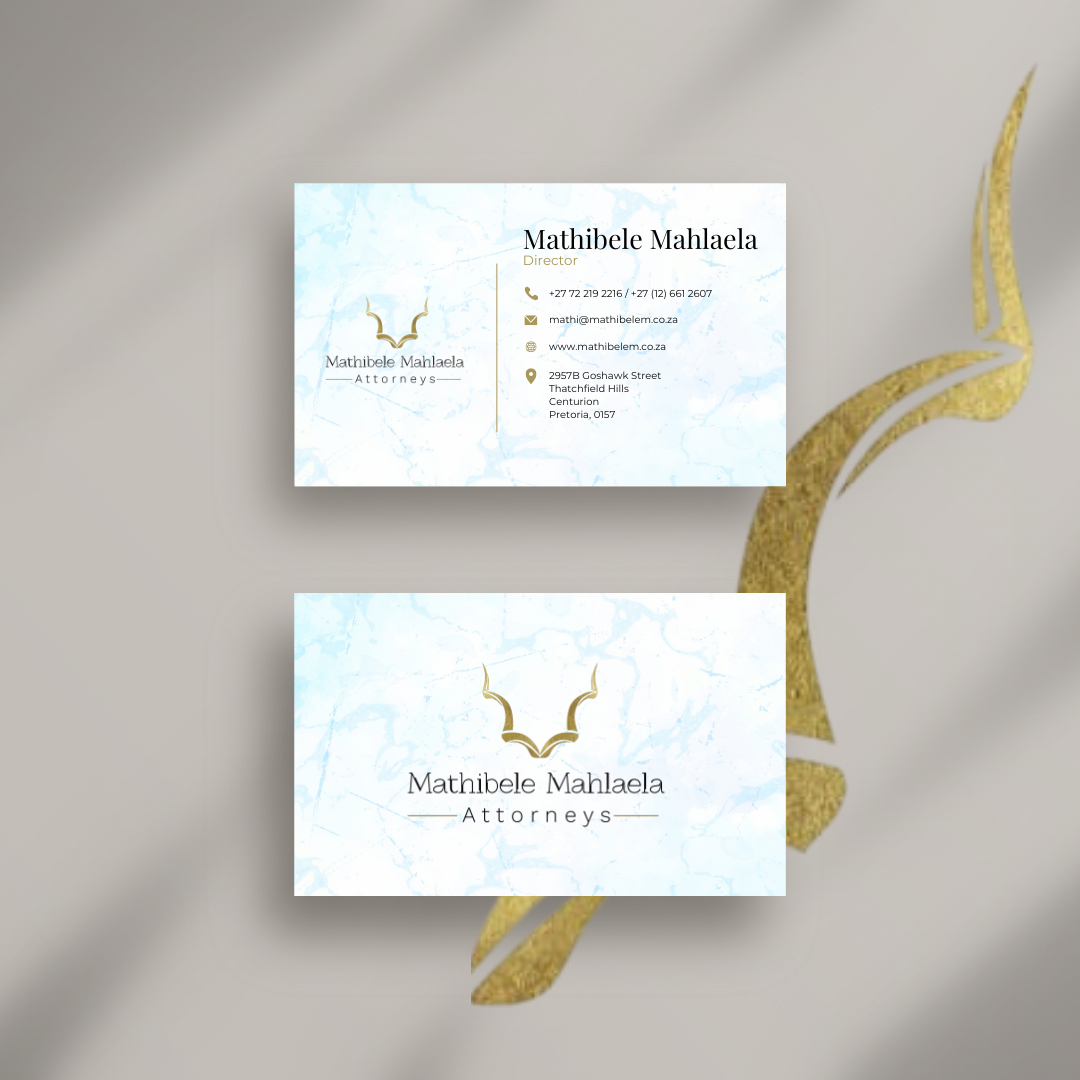 Mathibele Mahlaela Attorneys Business Cards Mockup