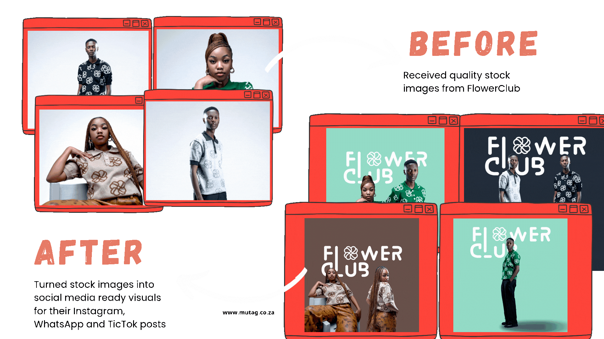 FlowerClub Social Media Transformation GIF